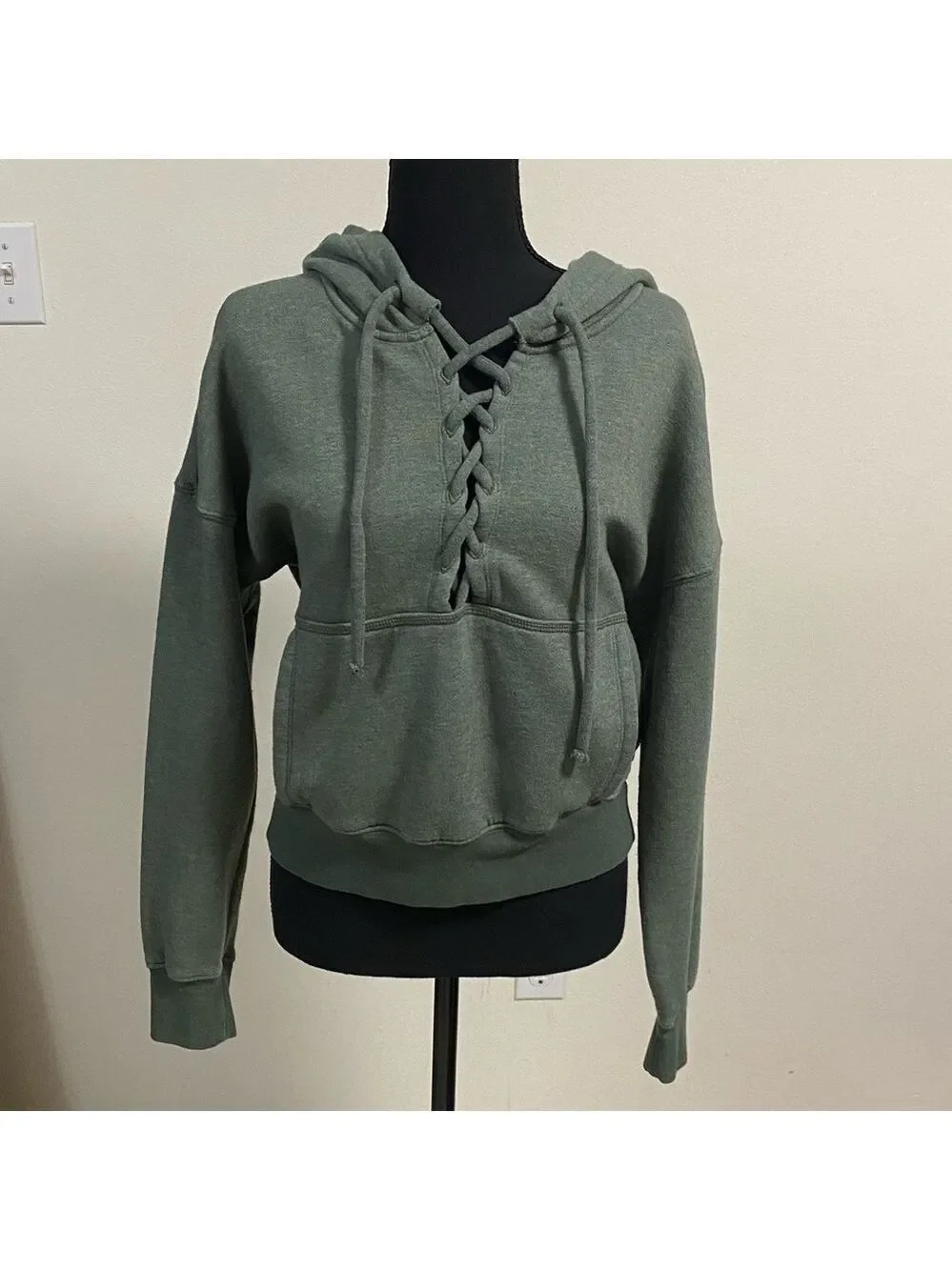 Free People Hoodie Women’s Size XS Army Green FP Movement Believer Sweat Hoodie
